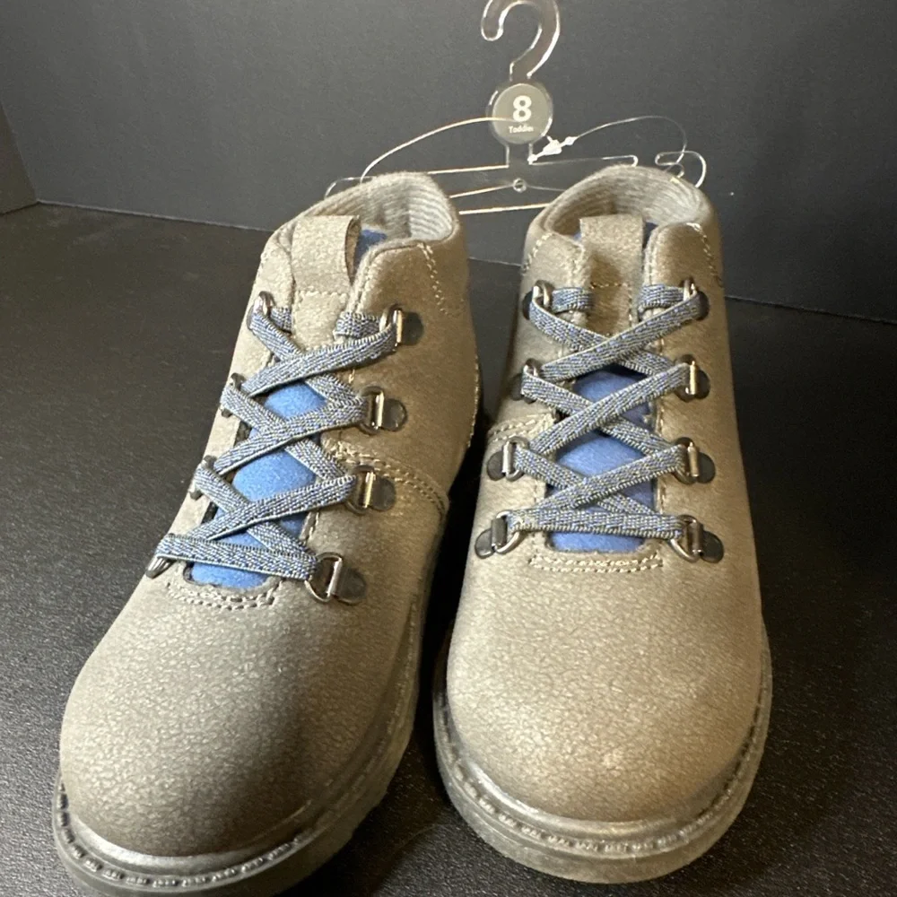 Carter's Toddler‎ Boys Hiking Boots Size 8M Gray Blue Donnie Style Lace-Up